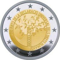 Андорра 2 евро 2018 год - 70-летие Всеобщей декларации прав человека